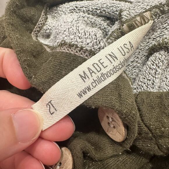 Childhoods Dark Olive Green Hooded Romper - Picture 9 of 9